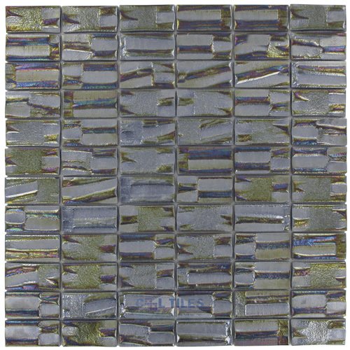 Vidrepur 1" x 2" Recycled Glass Tile on 12 3/8" x 12 3/8" Mesh Backed Sheet in Super Nova