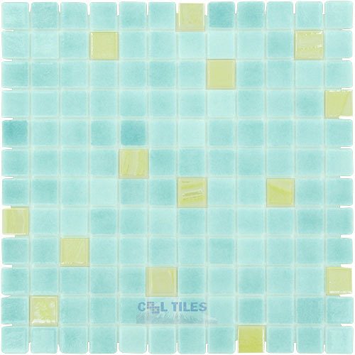 Vidrepur 1" x 1" Color + Recycled Glass Tile in Mint Julep