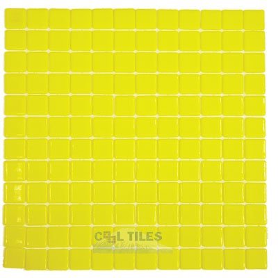 Vidrepur Recycled Glass Tile Mesh Backed Sheet in Yellow