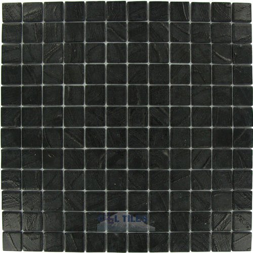 Vidrepur 1" x 1" Recycled Glass Tile on 12 1/2" x 12 1/2" Mesh Backed Sheet in Black Water