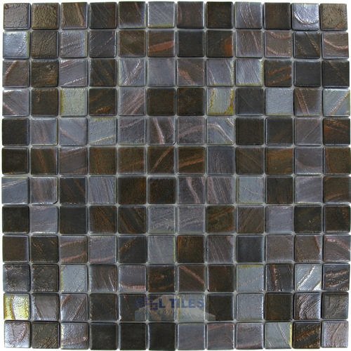 Vidrepur 1" x 1" Recycled Glass Tile on 12 1/2" x 12 1/2" Mesh Backed Sheet in Rust