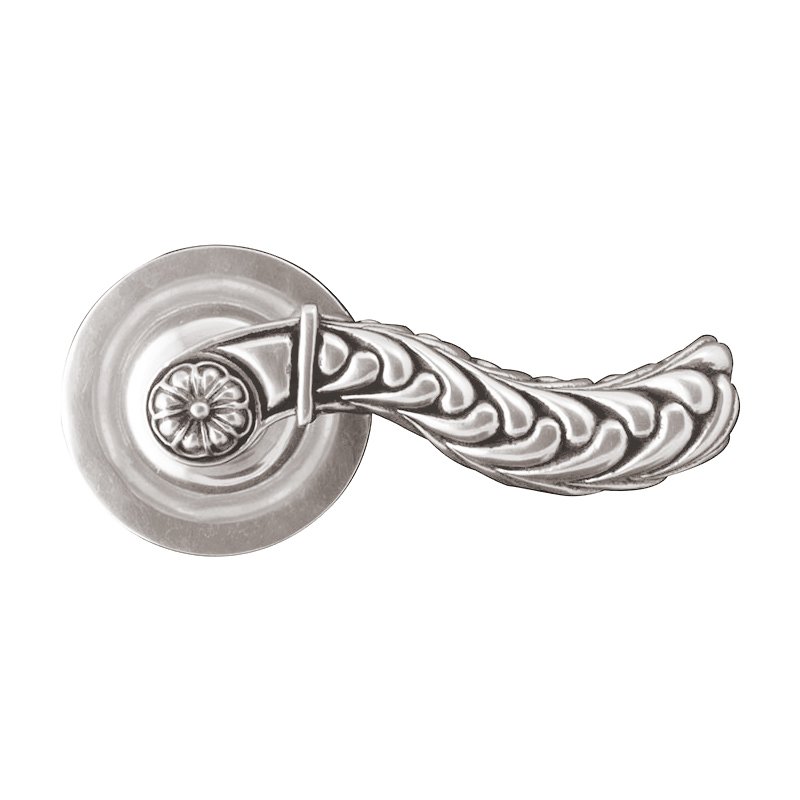 Vicenza Hardware Passage Liscio Right Handed Door Lever Set in Polished Silver