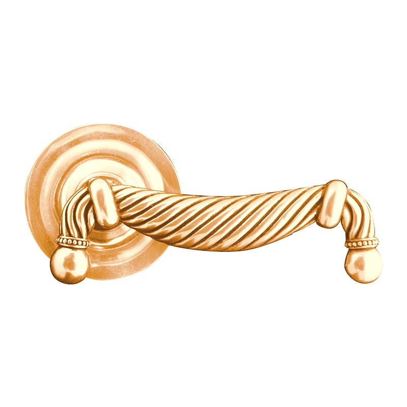 Vicenza Hardware Passage Equestre Right Handed Door Lever Set in Polished Gold