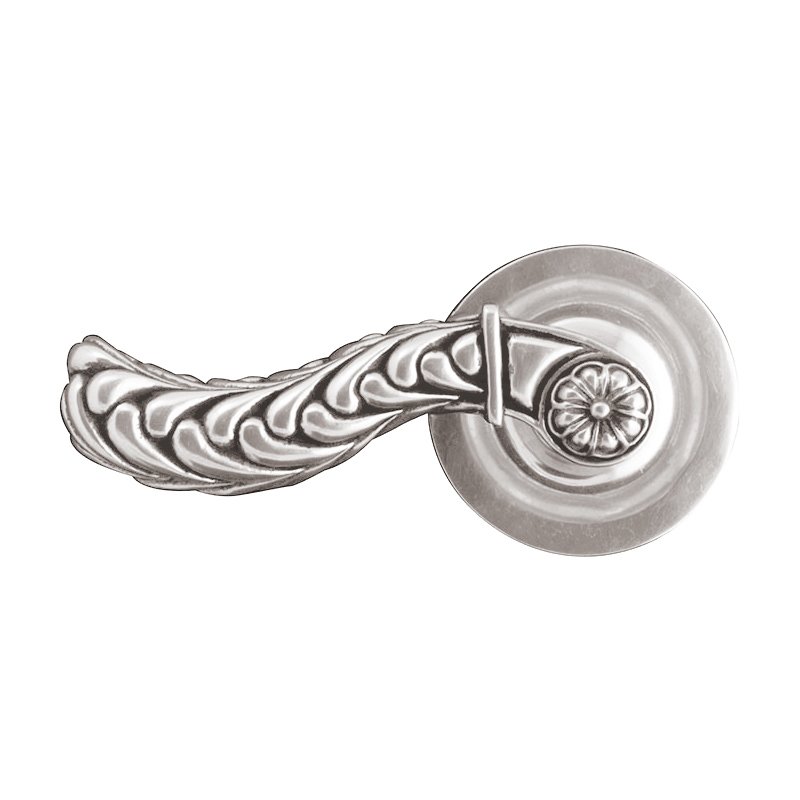 Vicenza Hardware Privacy Liscio Left Handed Door Lever in Polished Silver