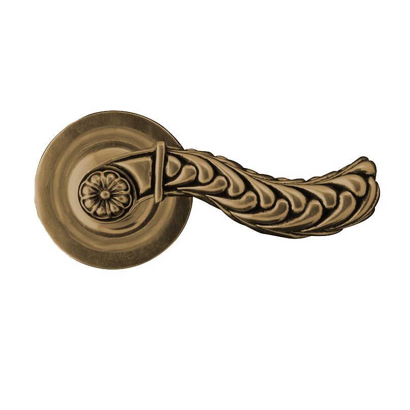Vicenza Hardware Privacy Liscio Right Handed Door Lever in Antique Brass