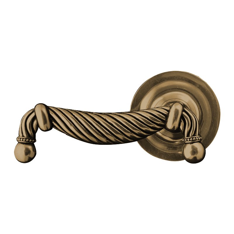 Vicenza Hardware Privacy Equestre Left Handed Door Lever in Antique Brass