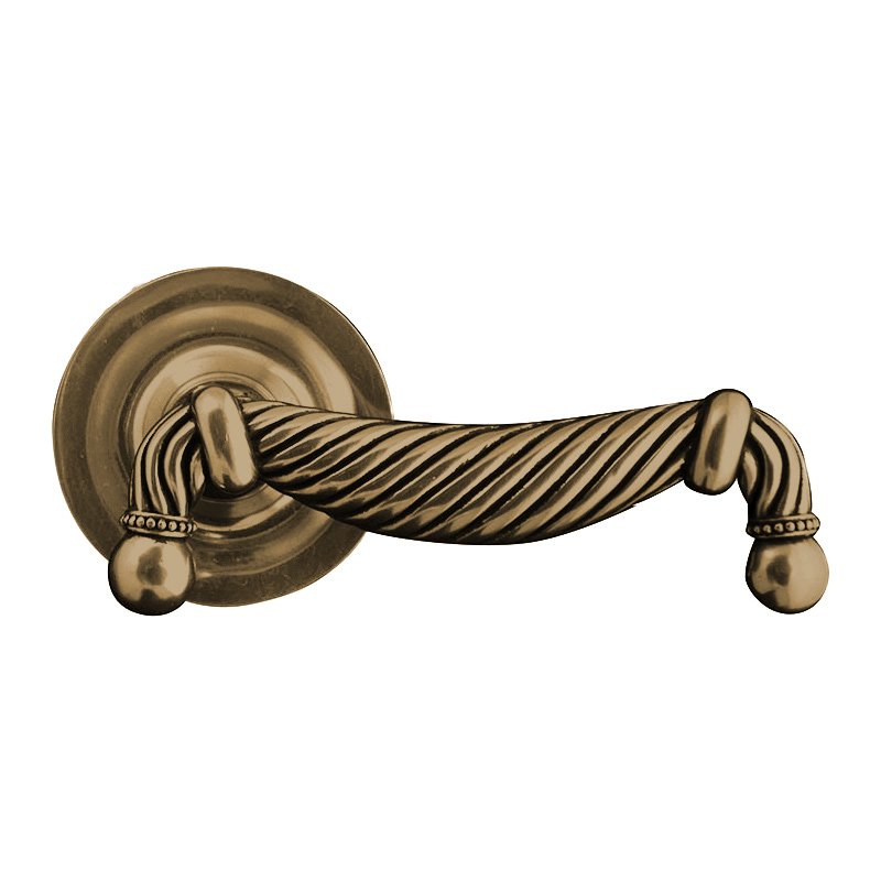 Vicenza Hardware Privacy Equestre Right Handed Door Lever in Antique Brass