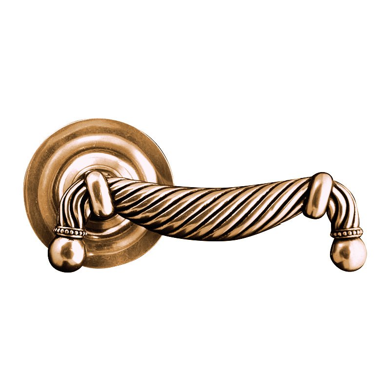 Vicenza Hardware Privacy Equestre Right Handed Door Lever in Antique Gold