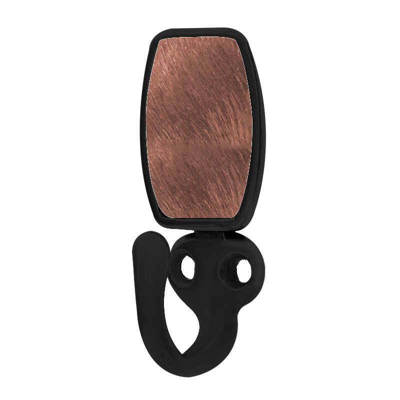 Vicenza Hardware Single Hook with Insert in Oil Rubbed Bronze with Brown Fur Insert