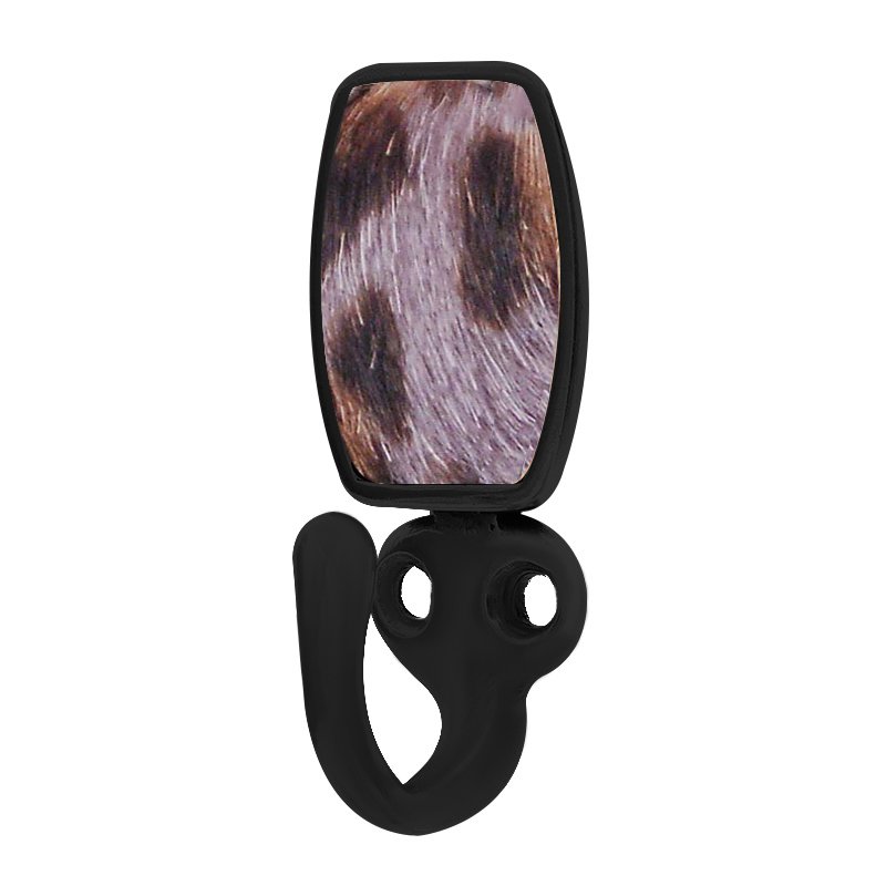 Vicenza Hardware Single Hook with Insert in Oil Rubbed Bronze with Gray Fur Insert