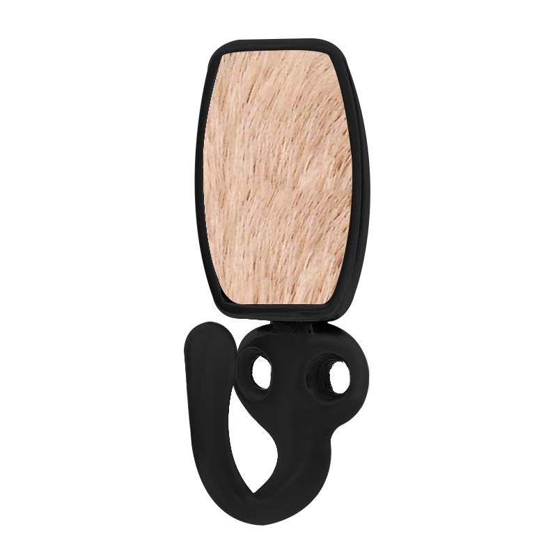 Vicenza Hardware Single Hook with Insert in Oil Rubbed Bronze with Tan Fur Insert