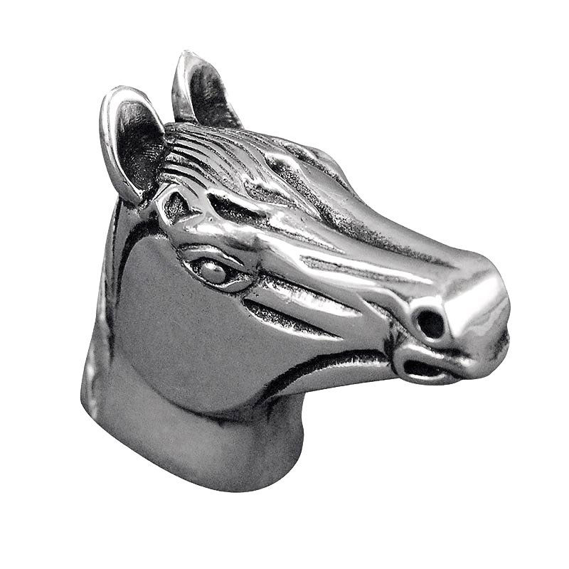 Vicenza Hardware Large Horse Head Knob in Vintage Pewter