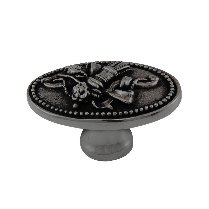 Vicenza Hardware Oval Knob with Small Base in Gunmetal