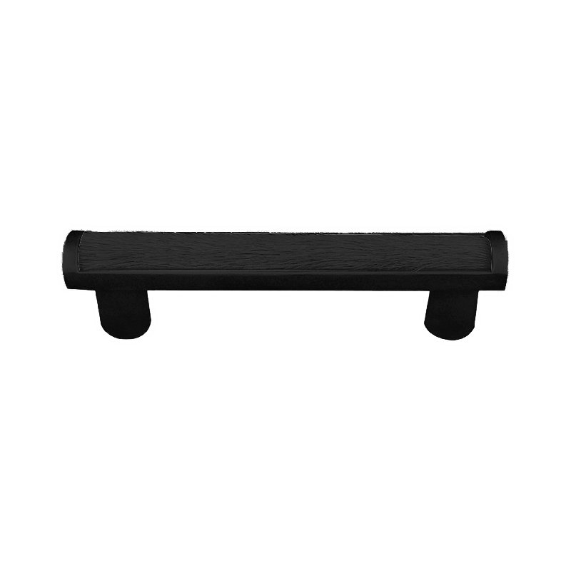 Vicenza Hardware 3" Centers Pull with Insert in Oil Rubbed Bronze with Black Fur Insert