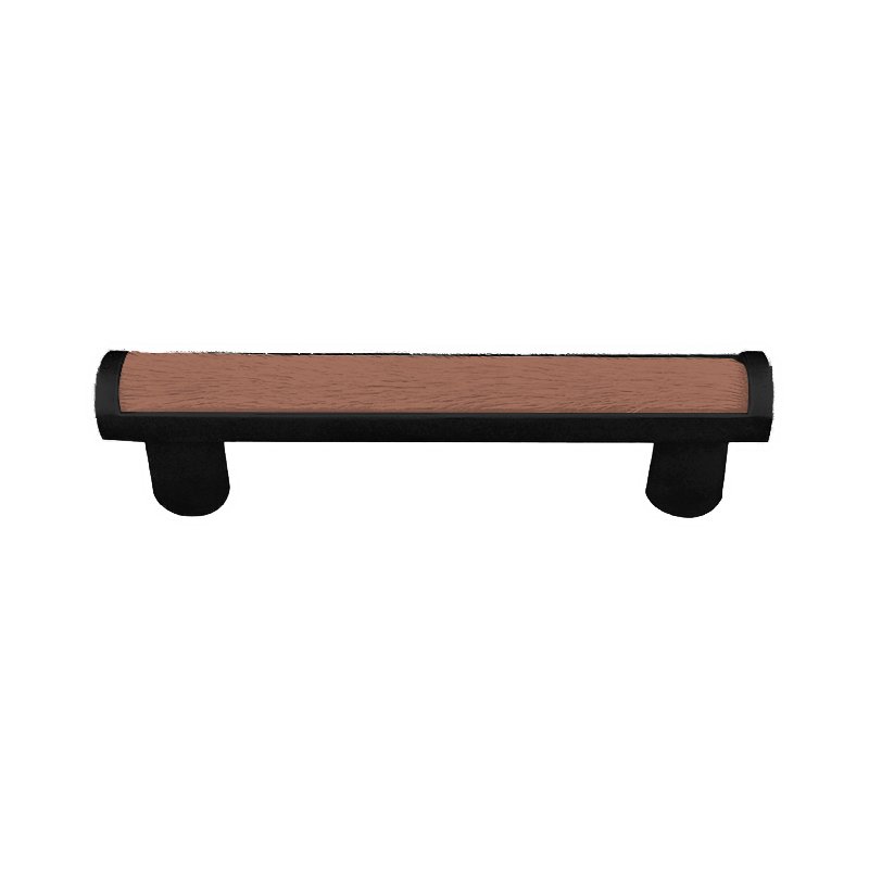 Vicenza Hardware 3" Centers Pull with Insert in Oil Rubbed Bronze with Brown Fur Insert