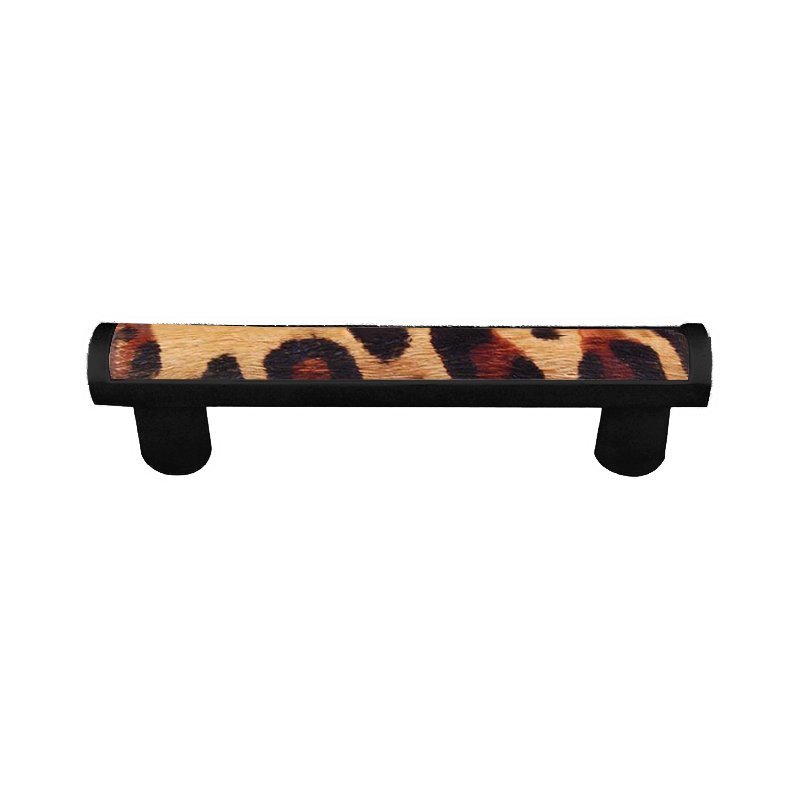 Vicenza Hardware 3" Centers Pull with Insert in Oil Rubbed Bronze with Jaguar Fur Insert