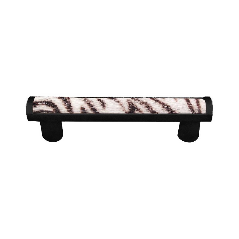 Vicenza Hardware 3" Centers Pull with Insert in Oil Rubbed Bronze with Zebra Fur Insert