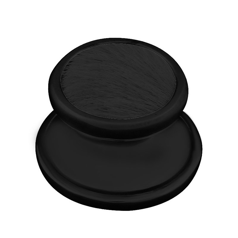 Vicenza Hardware 1 1/4" Knob with Insert in Oil Rubbed Bronze with Black Fur Insert