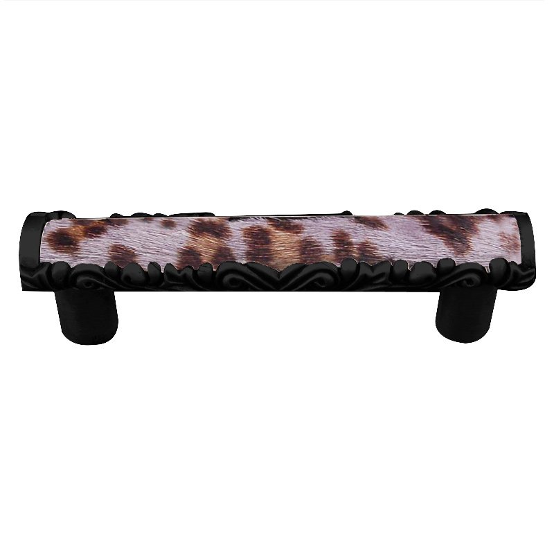 Vicenza Hardware 3" Centers Pull with Insert in Oil Rubbed Bronze with Gray Fur Insert