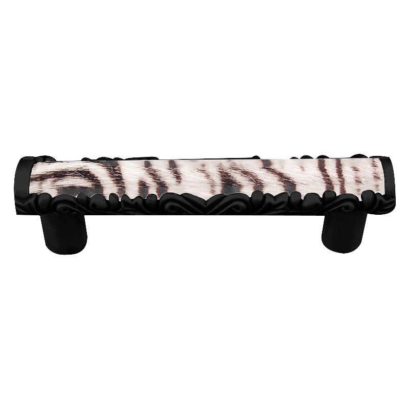 Vicenza Hardware 3" Centers Pull with Insert in Oil Rubbed Bronze with Zebra Fur Insert