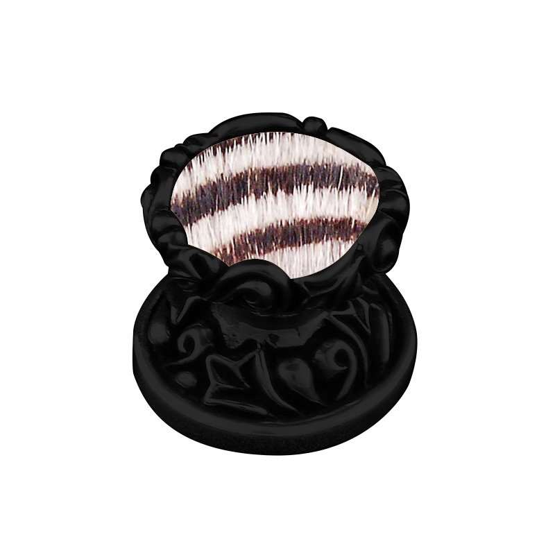 Vicenza Hardware 1" Knob with Insert in Oil Rubbed Bronze with Zebra Fur Insert
