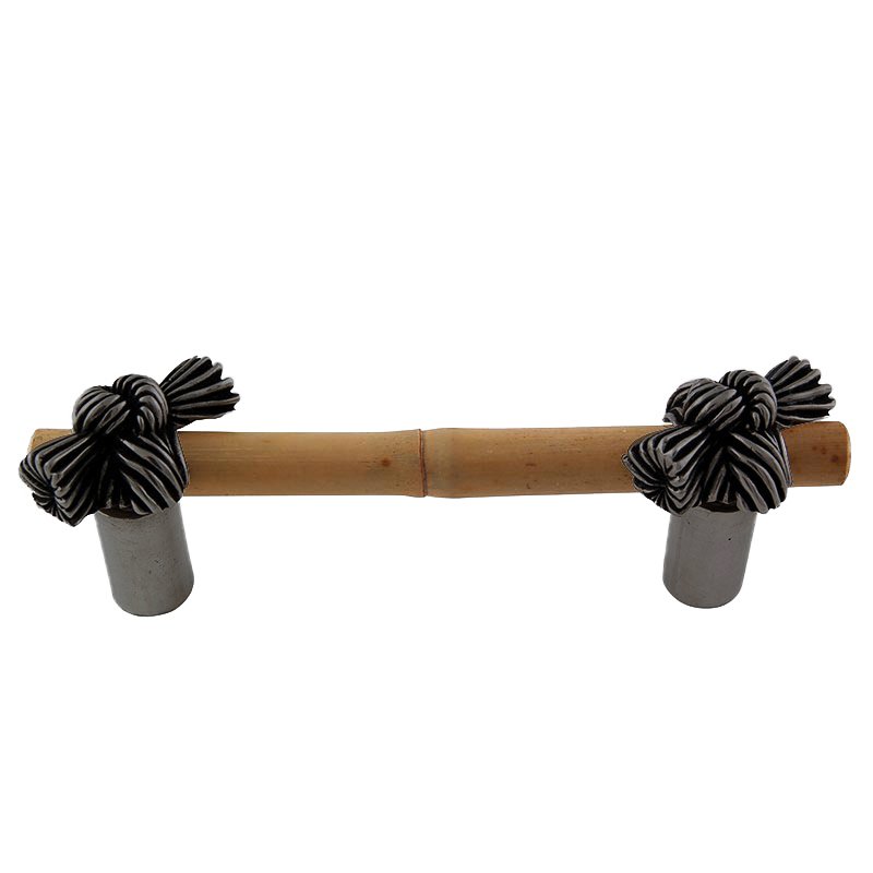 Vicenza Hardware Real Bamboo And Knot Handle 76mm in Gunmetal