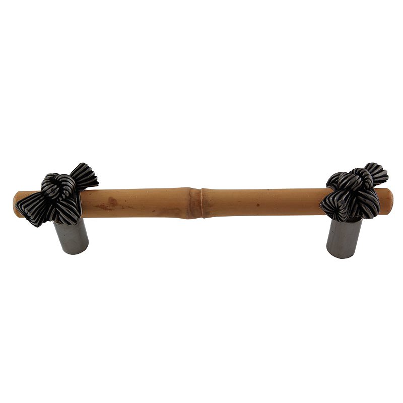 Vicenza Hardware 4" Centers Bamboo Knot Pull in Gunmetal