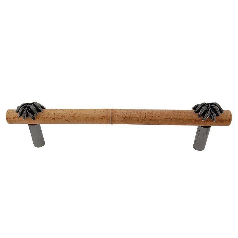 Vicenza Hardware Handle with Bamboo - 9" Centers in Gunmetal
