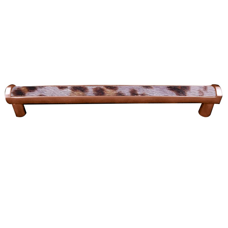Vicenza Hardware 12" Centers Milazzo Equestre Pull in Antique Copper with Gray Fur Insert