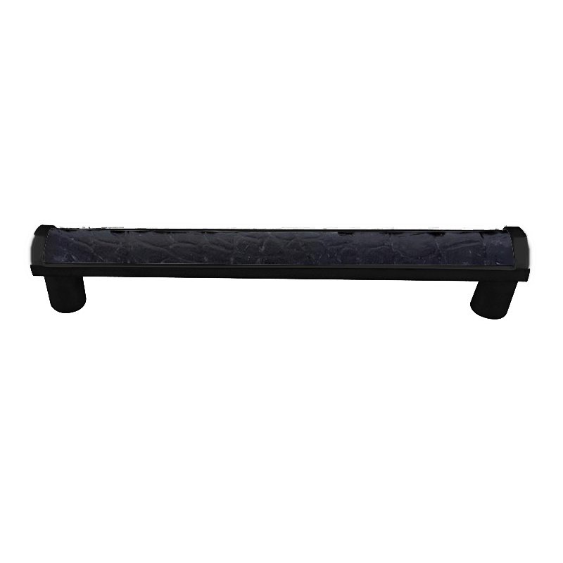 Vicenza Hardware 9" Centers Milazzo Equestre Pull in Oil Rubbed Bronze with Black Leather Insert