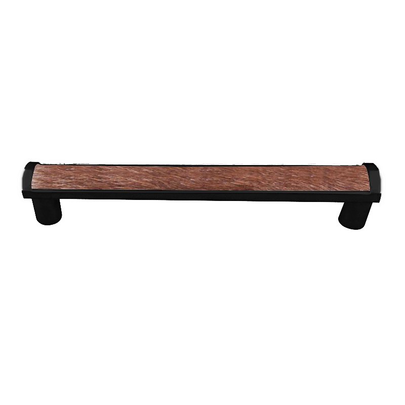 Vicenza Hardware 9" Centers Milazzo Equestre Pull in Oil Rubbed Bronze with Brown Fur Insert