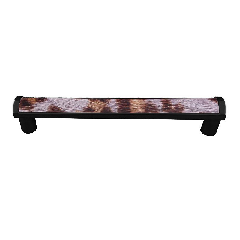 Vicenza Hardware 9" Centers Milazzo Equestre Pull in Oil Rubbed Bronze with Gray Fur Insert