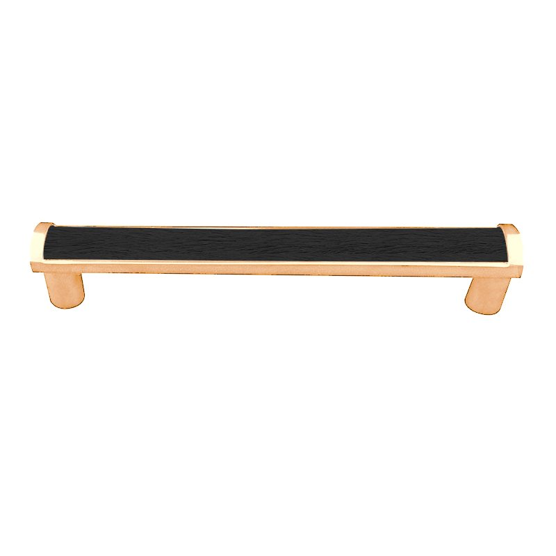Vicenza Hardware 9" Centers Milazzo Equestre Pull in Polished Gold with Black Fur Insert