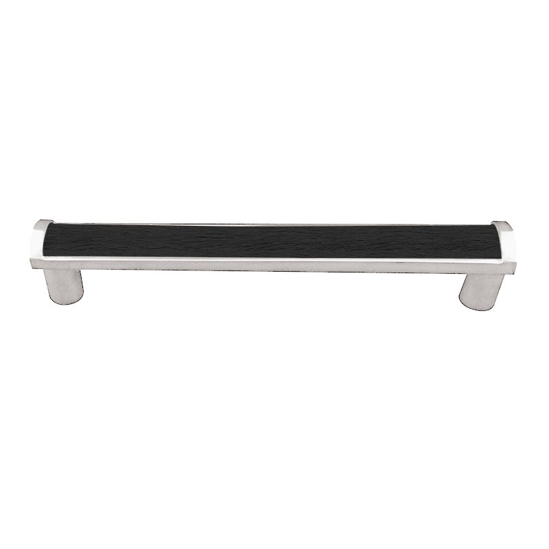 Vicenza Hardware 9" Centers Milazzo Equestre Pull in Polished Silver with Black Fur Insert