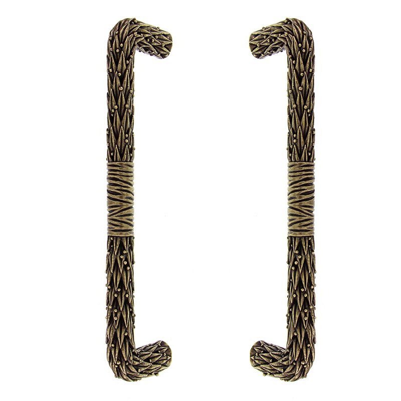 Vicenza Hardware 9" Centers Back to Back San Michele Pull in Antique Brass