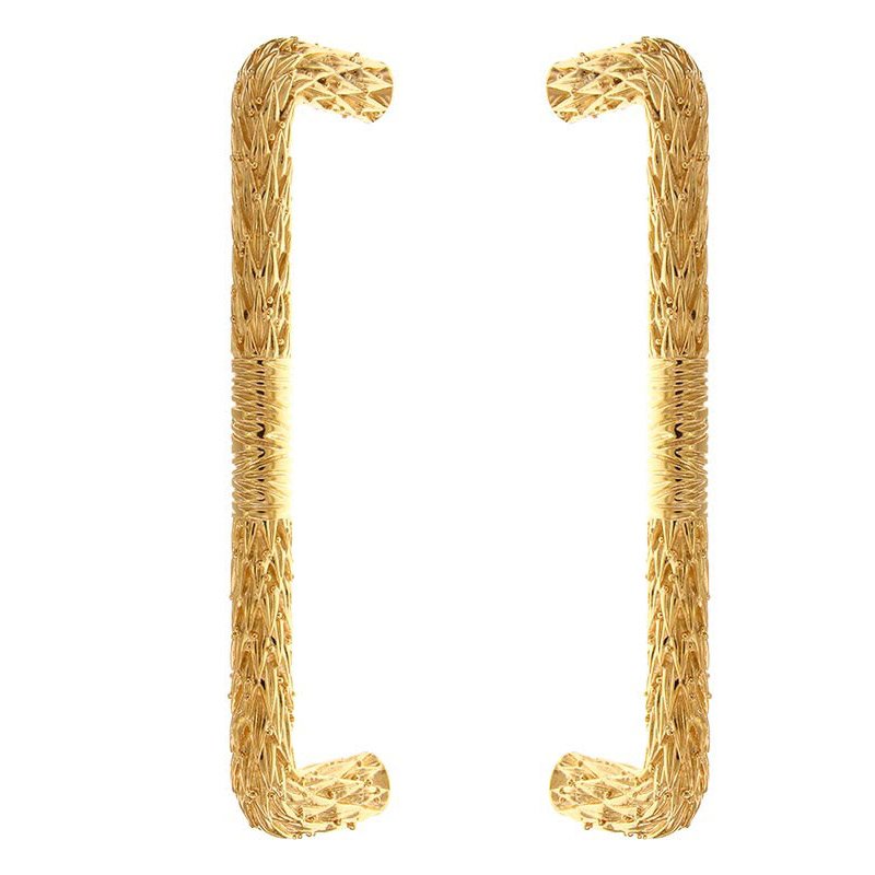 Vicenza Hardware 9" Centers Back to Back San Michele Pull in Polished Gold