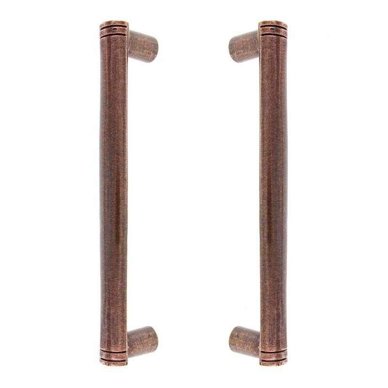 Vicenza Hardware 9" Centers Back to Back Pull in Antique Copper