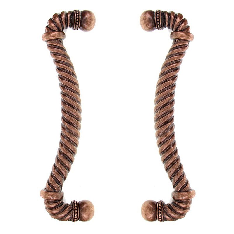 Vicenza Hardware 9" Centers Back to Back Pull in Antique Copper