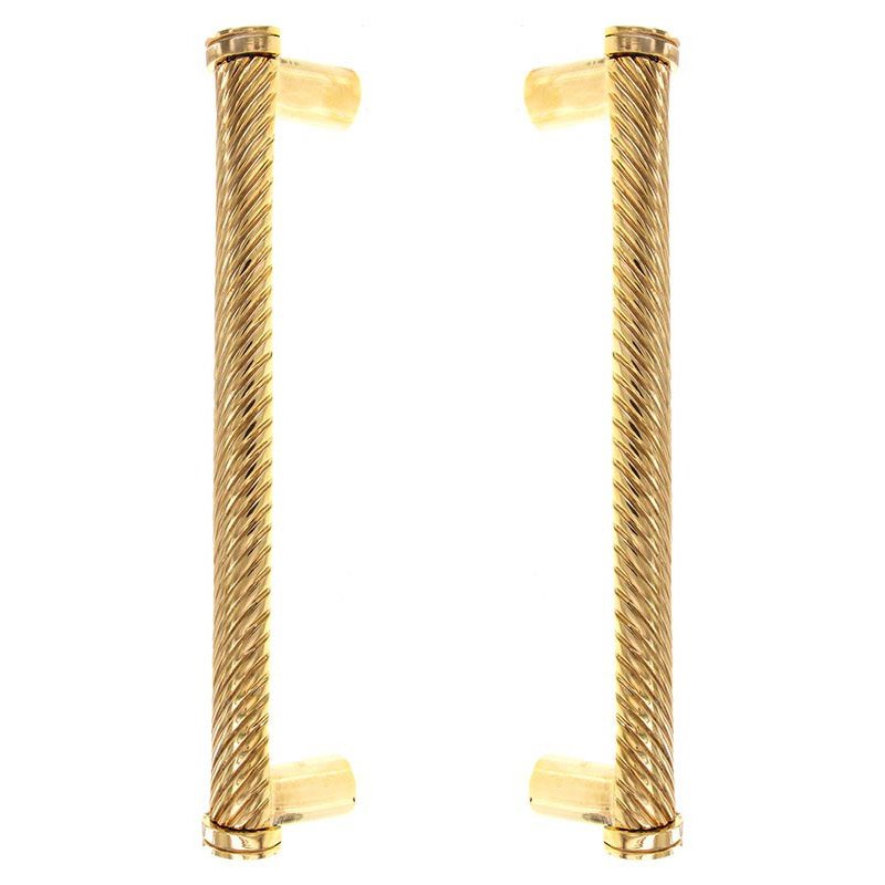 Vicenza Hardware 9" Centers Back to Back Pull in Polished Gold