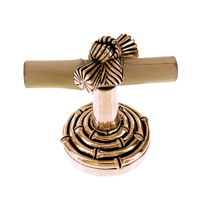 Vicenza Hardware Horizontal Bamboo Knot Robe Hook in Antique Gold