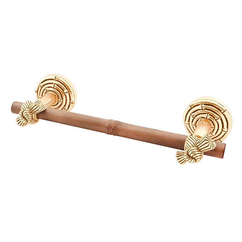 Vicenza Hardware 18" Towel Bar with Bamboo in Polished Gold