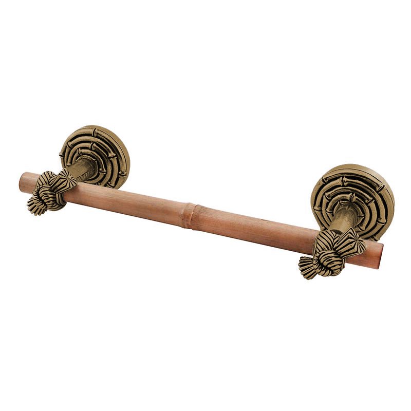 Vicenza Hardware 24" Towel Bar with Bamboo in Antique Brass