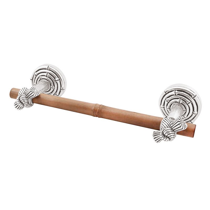Vicenza Hardware 30" Towel Bar with Bamboo in Polished Silver