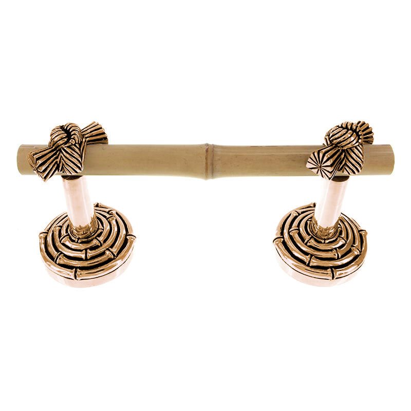 Vicenza Hardware Spring Bamboo Knot Toilet Paper Holder in Antique Gold