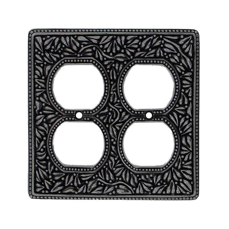 Vicenza Hardware Double Duplex Outlet Switchplate in Gunmetal