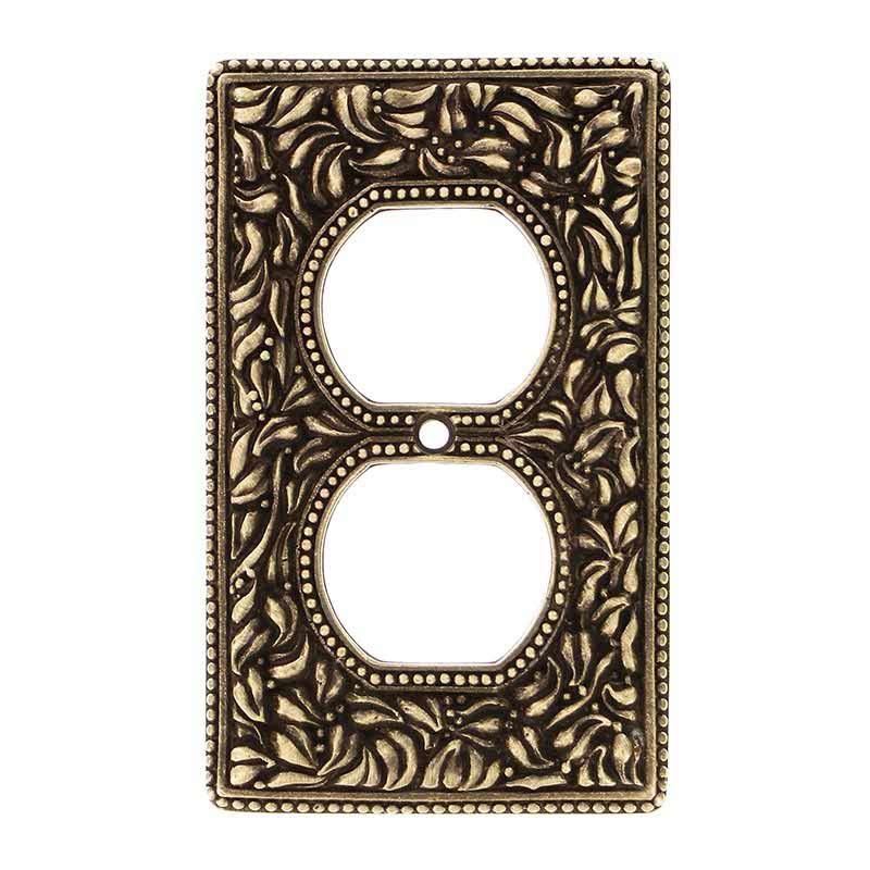 Vicenza Hardware Single Outlet Jumbo Switchplate in Antique Brass