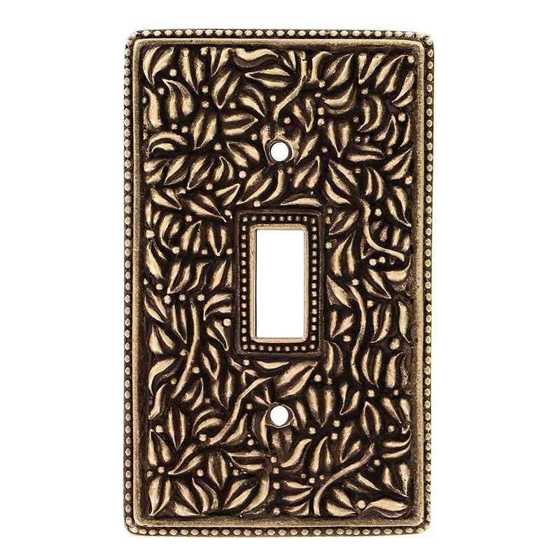 Vicenza Hardware Single Toggle Jumbo Switchplate in Antique Brass