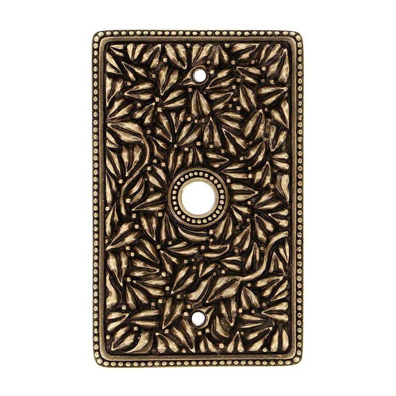Vicenza Hardware Single Cable Jumbo Switchplate in Antique Brass
