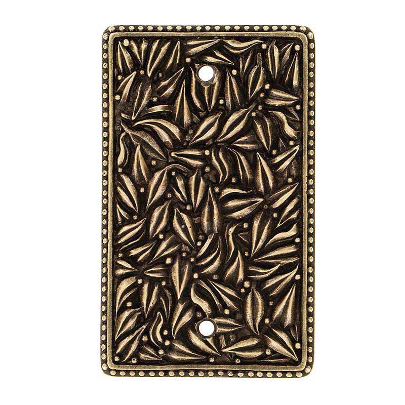 Vicenza Hardware Single Blank Jumbo Switchplate in Antique Brass