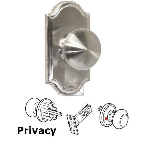 Weslock Door Hardware Privacy Knob - Premiere Plate with Impresa Door Knob in Satin Nickel